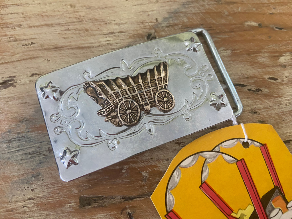 Vintage Western Wagon Kids Belt Buckle - Deer Creek Mercantile