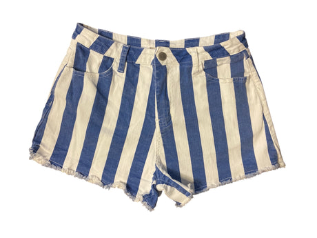 Pre-Loved Saints & Hearts Blue/White Striped Shorts *Size Large - Deer Creek Mercantile