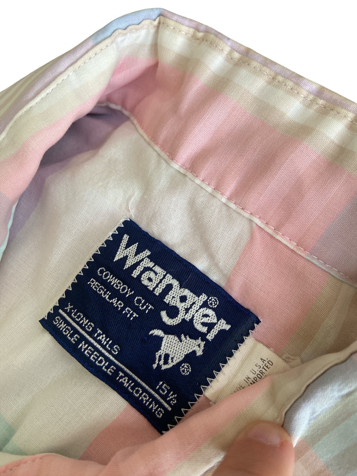 Vintage Wrangler Pastel Pearl Snap Shirt *Size 15.5 - Deer Creek Mercantile