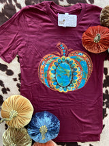 The Turquoise Pumpkin Graphic Tee *Maroon - Deer Creek Mercantile