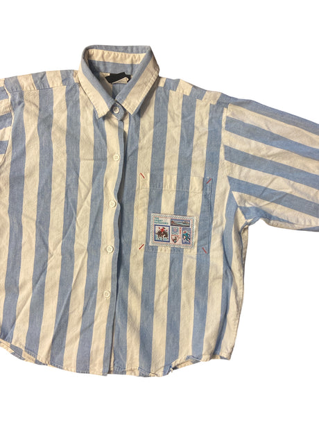 Vintage New Moves Brand Striped Rustic Button Up Shirt *Size 10 Women's (M/L) - Deer Creek Mercantile