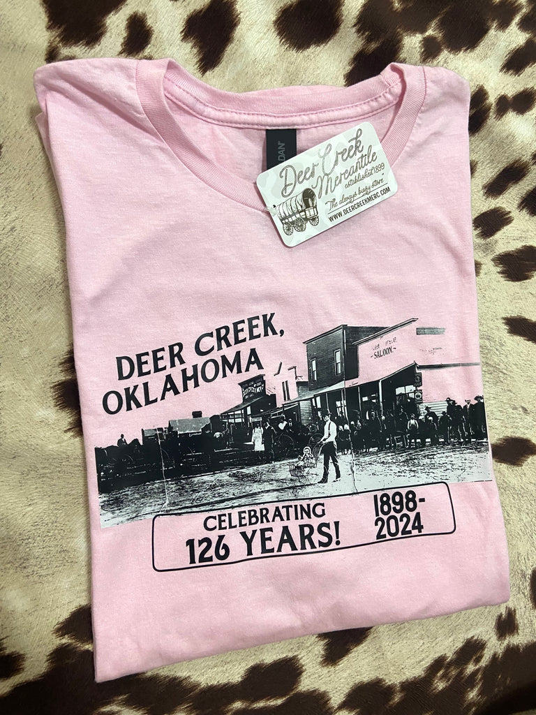 The Classic 126th Anniversary of Deer Creek Graphic Tee *Pink - Deer Creek Mercantile