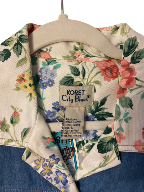 Vintage Koret City Blues Floral Vest *Size Large - Deer Creek Mercantile