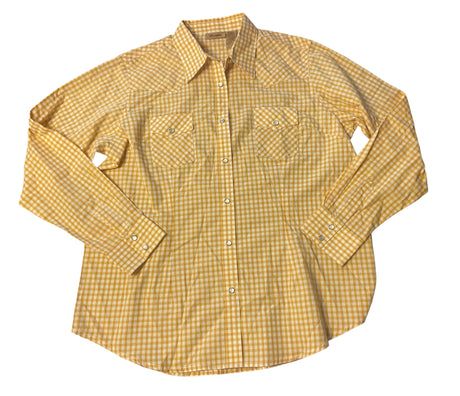 Pre-Loved Women's Wrangler Yellow/White Pearl Snap *Size XL - Deer Creek Mercantile
