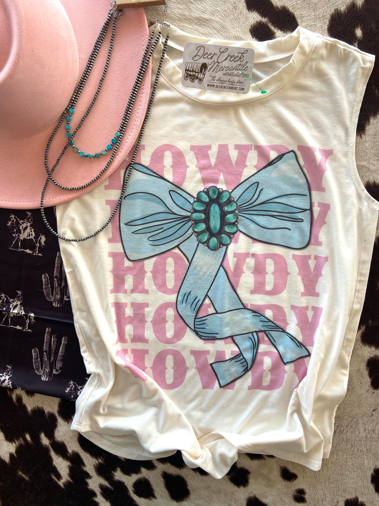 Howdy Bow Graphic Tank Top - Deer Creek Mercantile