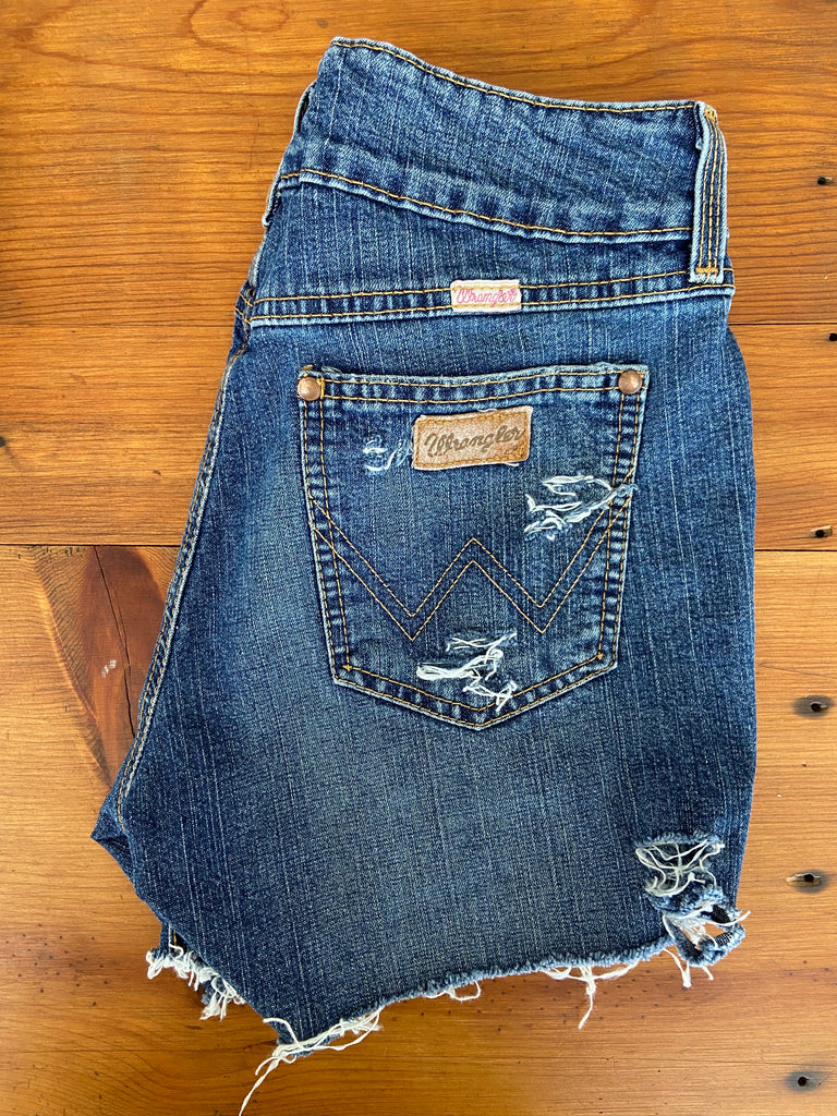 VINTAGE Wrangler Distressed Denim Shorts - Deer Creek Mercantile