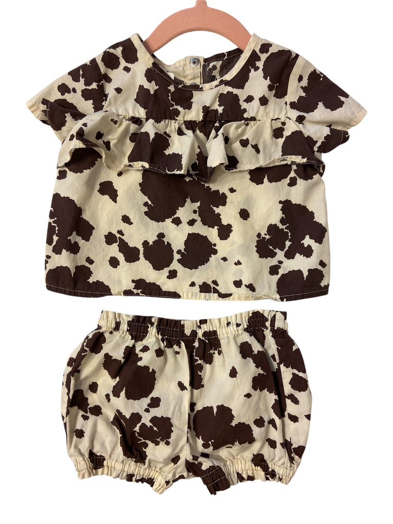 Pre-Loved Wrangler Baby Girls Cow Print Outfit *6-9 Months - Deer Creek Mercantile