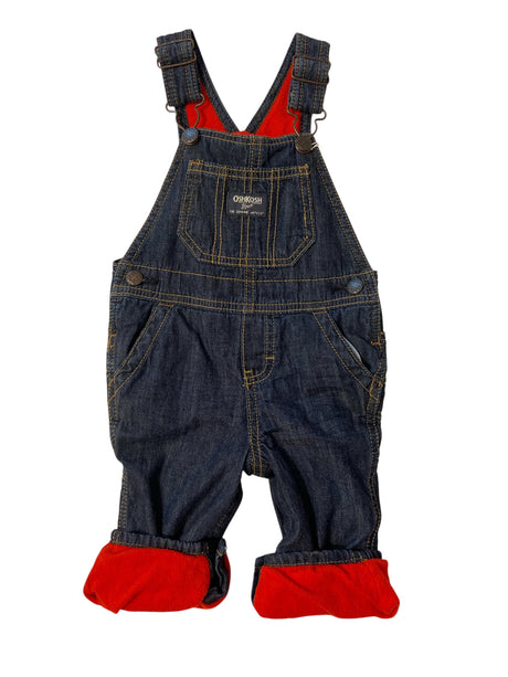 Pre-Loved Oshkosh Red Fleece & Denim Overalls *9 Months - Deer Creek Mercantile