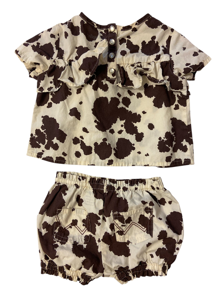 Pre-Loved Wrangler Baby Girls Cow Print Outfit *6-9 Months - Deer Creek Mercantile