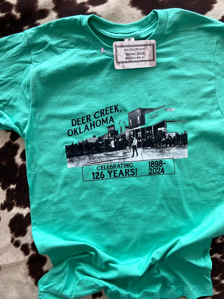 "The Classic" 126th Anniversary of Deer Creek Graphic Tee (Tulex-Mint) - Deer Creek Mercantile