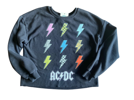 Pre-Loved AC/DC Cropped Sweatshirt *Sz XL - Deer Creek Mercantile