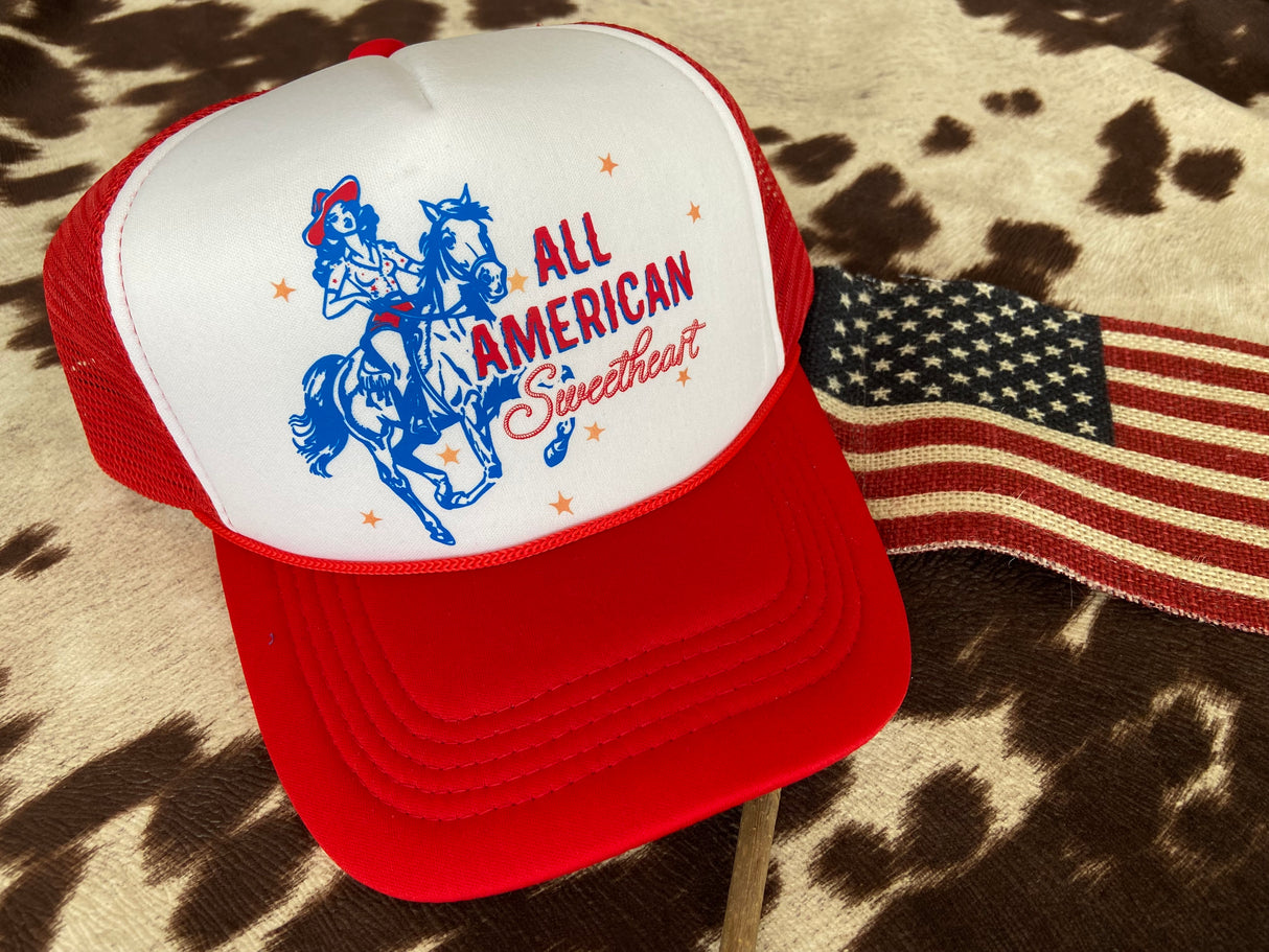 All American Sweetheart Trucker Hat - Deer Creek Mercantile