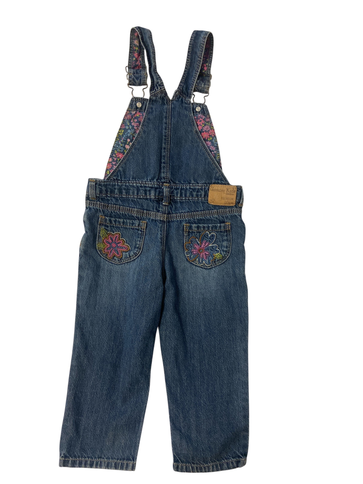 Pre-Loved Genuine Kids Oshkosh Floral Denim Overalls *Size 24 Months - Deer Creek Mercantile