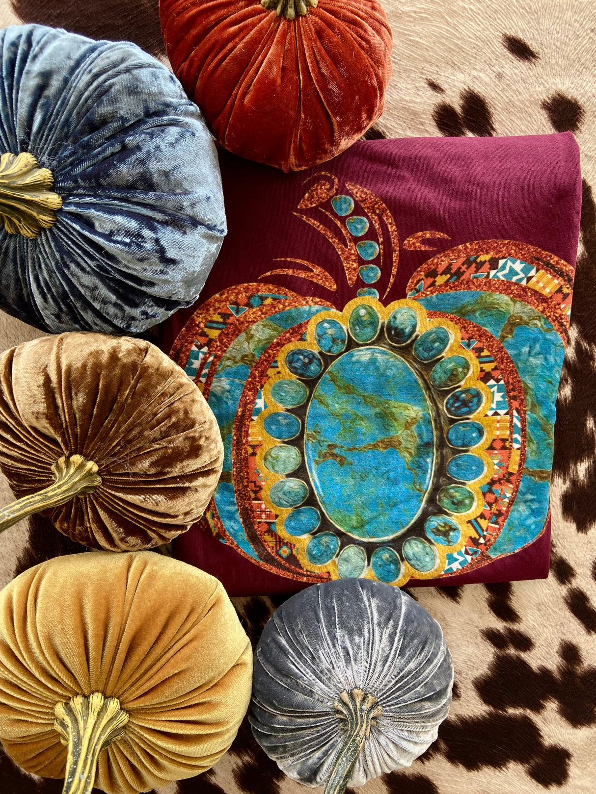 The Turquoise Pumpkin Graphic Tee *Maroon - Deer Creek Mercantile