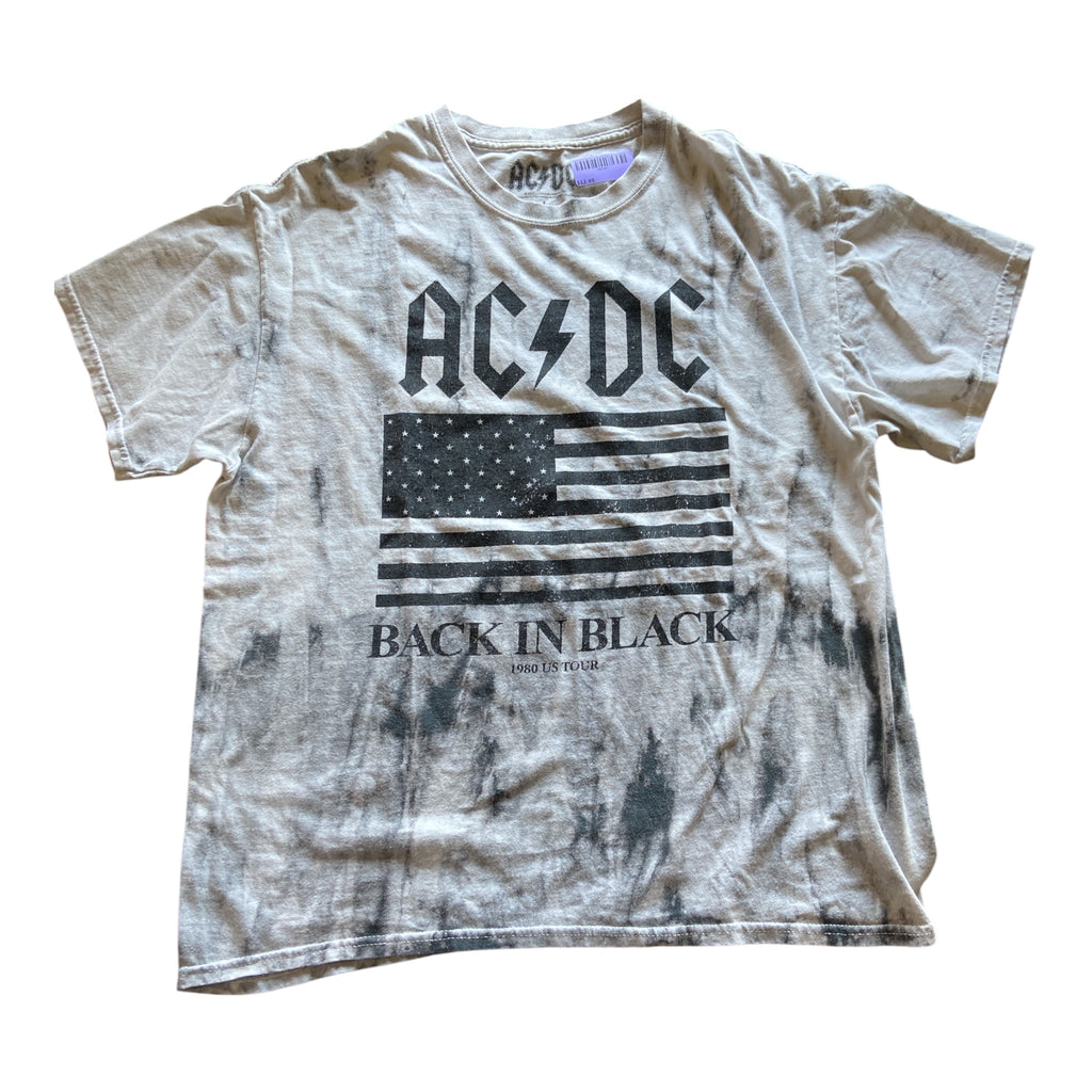 Pre-Loved AC/DC Gray Tie Dye *Size Large - Deer Creek Mercantile