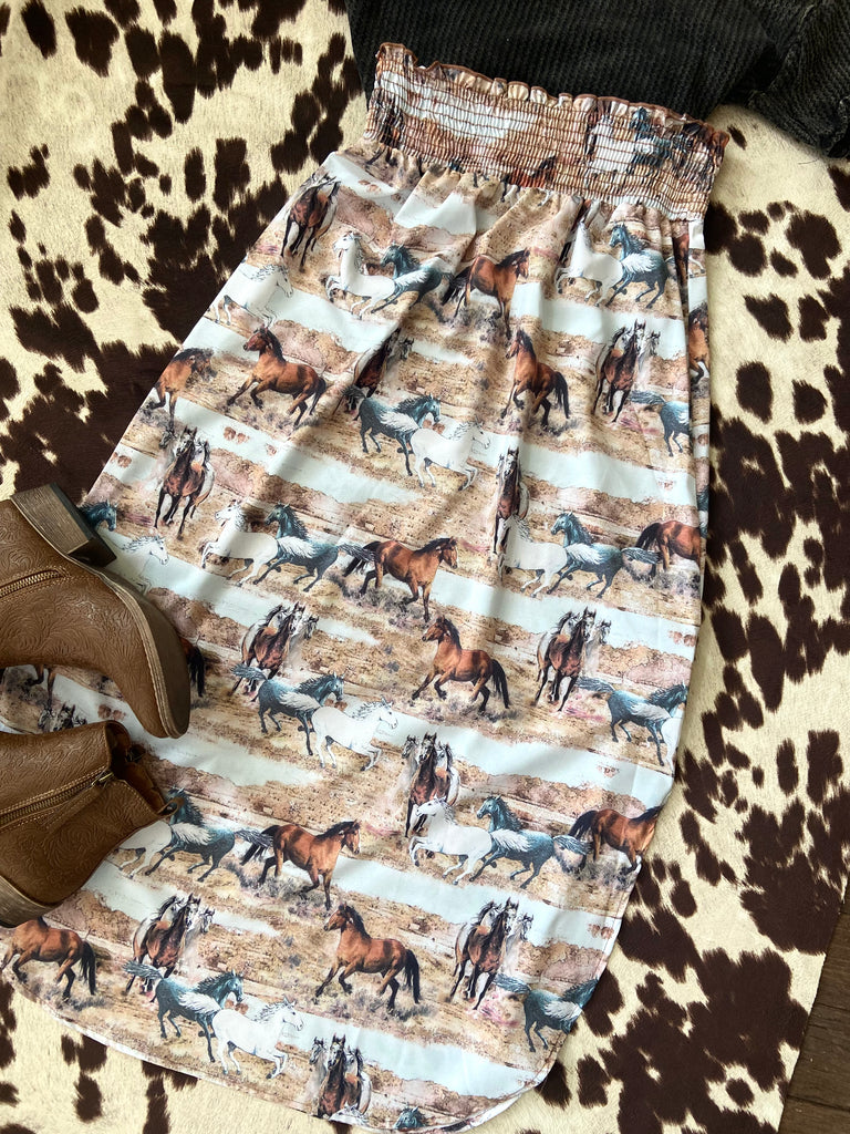 Western Horse Maxi Skirt - Deer Creek Mercantile