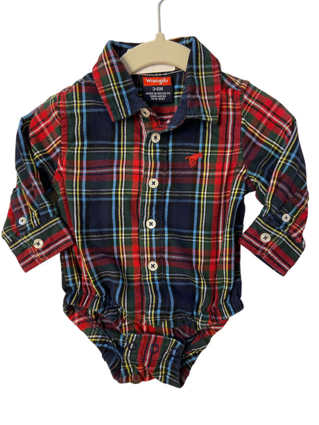 Pre-Loved Wrangler Plaid Onesie *Size 3-6 Months - Deer Creek Mercantile