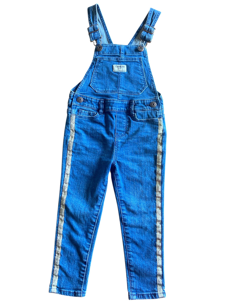Pre-Loved OshKosh Overalls W/ Gold Stripe Size 3T - Deer Creek Mercantile