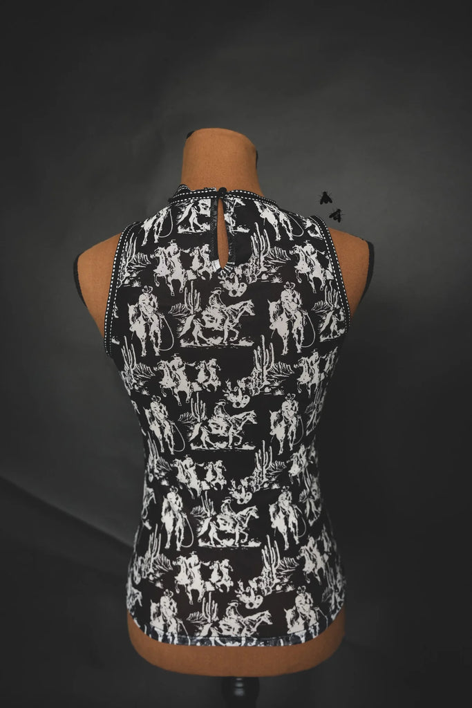 Callin' Cowboys Mesh Graphic Tank Top - Deer Creek Mercantile