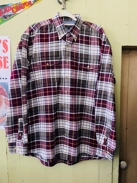 Vintage Roper 1990s Plaid Maroon & Green Western Shirt *Size LT - Deer Creek Mercantile