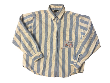 Vintage New Moves Brand Striped Rustic Button Up Shirt *Size 10 Women's (M/L) - Deer Creek Mercantile