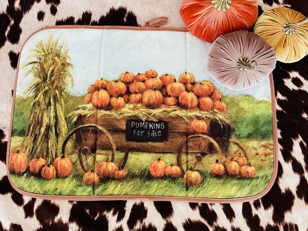 Pumpkin Wagon Fall Drying Mat - Deer Creek Mercantile