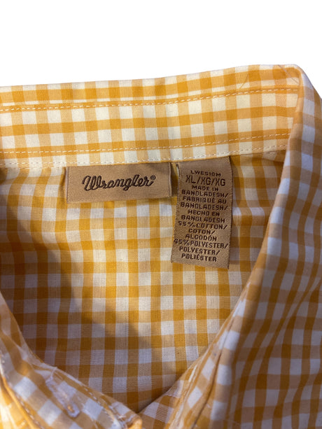 Pre-Loved Women's Wrangler Yellow/White Pearl Snap *Size XL - Deer Creek Mercantile