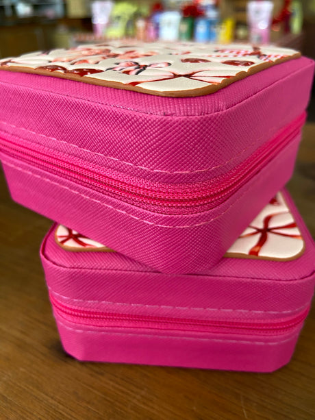 Pink Bow Ribbon Travel Jewelry Case - Deer Creek Mercantile