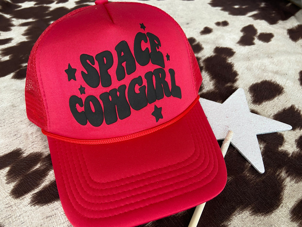 Space Cowgirl Trucker Hat * Red - Deer Creek Mercantile