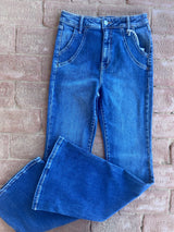 Cello Jean The Cher Super Flare Denim Jean W/ Scoop Pocket Design - Deer Creek Mercantile