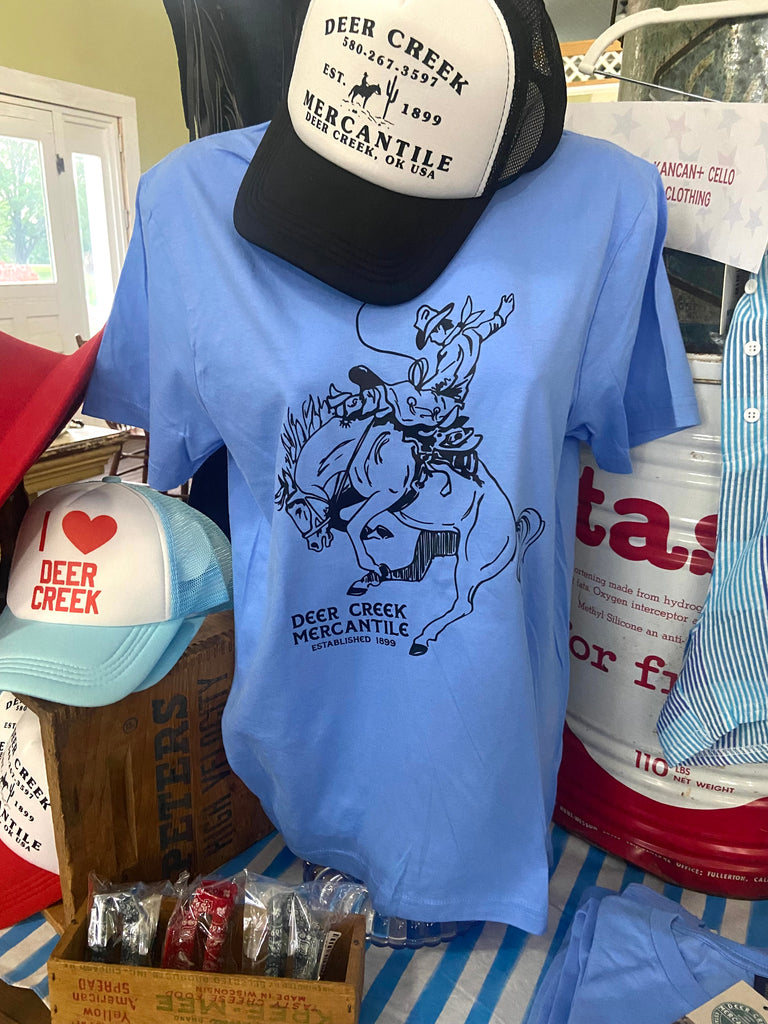 Cool Cowboy Deer Creek Mercantile Graphic Tee (Carolina Blue) - Deer Creek Mercantile