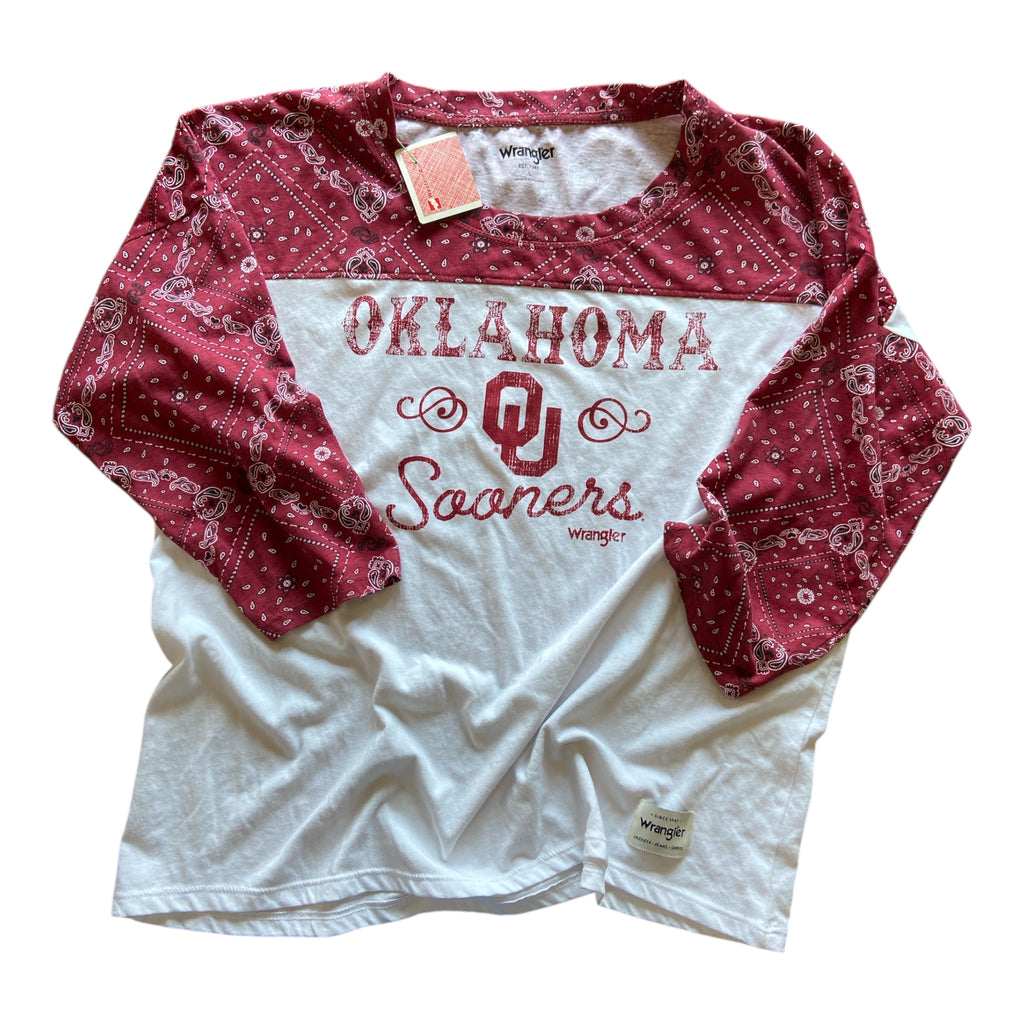 Pre-Loved OU x Wrangler Bandana Shirt *Size Large - Deer Creek Mercantile