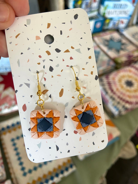 Mango Tango Quilt Pattern Dangle Earrings - Deer Creek Mercantile