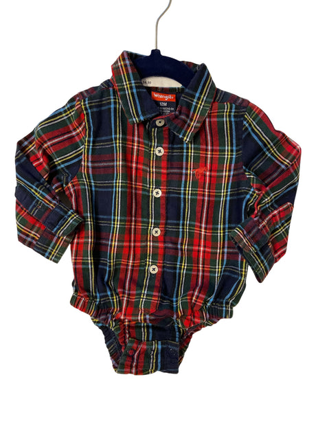 Pre-Loved Wrangler Plaid Onesie *Size 12 Months - Deer Creek Mercantile