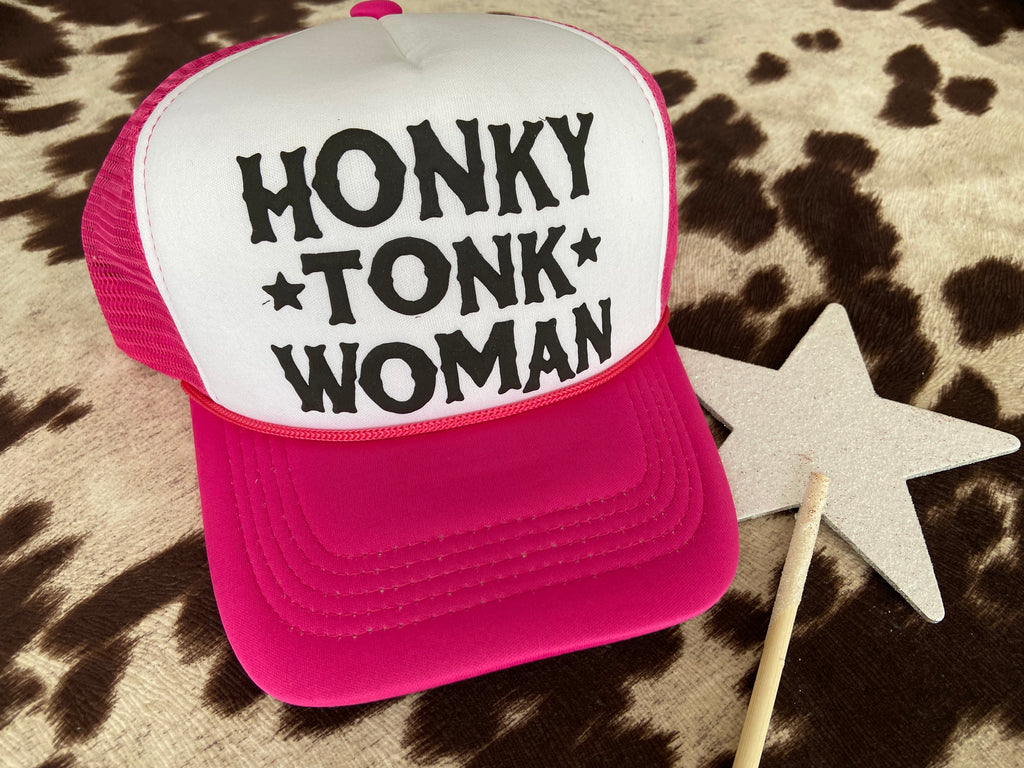 Honky Tonk Woman Trucker Hat *Pink - Deer Creek Mercantile