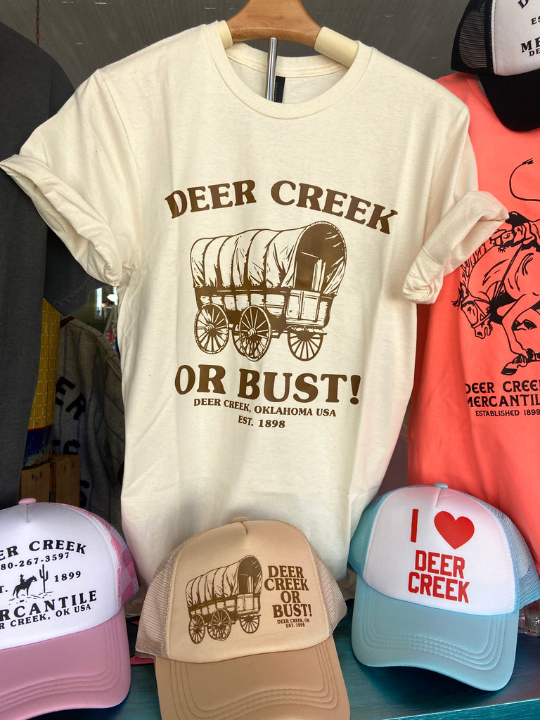 Deer Creek Or Bust Wagon Graphic Tee - Deer Creek Mercantile