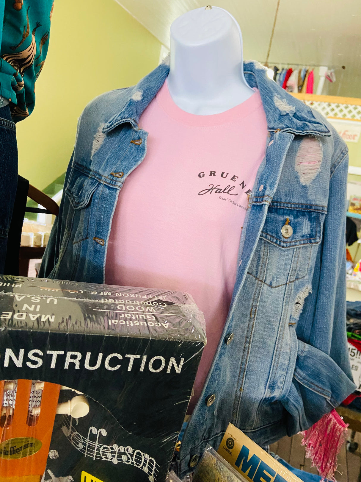Pre-Loved Pink Fringe Denim Jacket Ci Sono Brand *Size Medium