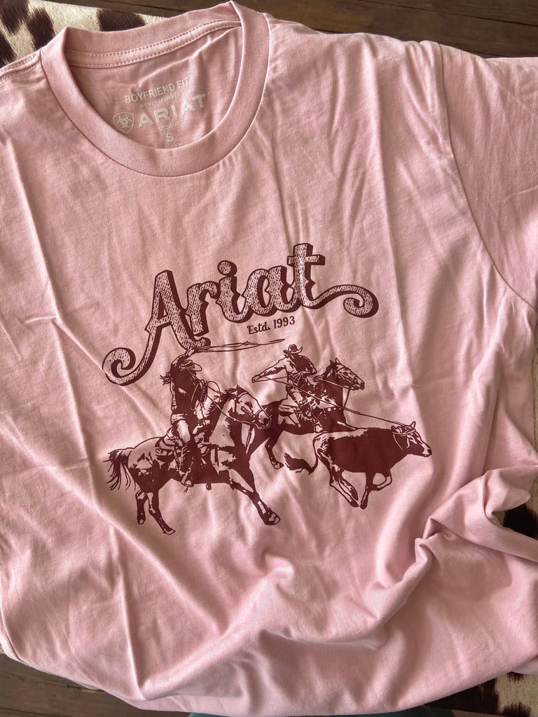 Ariat Women's Western Double Trouble Graphic Tee * Dusty Rose - Deer Creek Mercantile