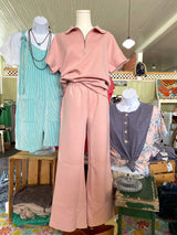 The Boardwalk Matching Top & Pant Matching Set *Blush