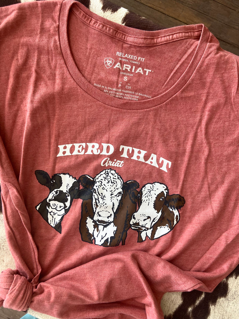 Ariat Women's Herd That Graphic Tee * Clay Heather - Deer Creek Mercantile