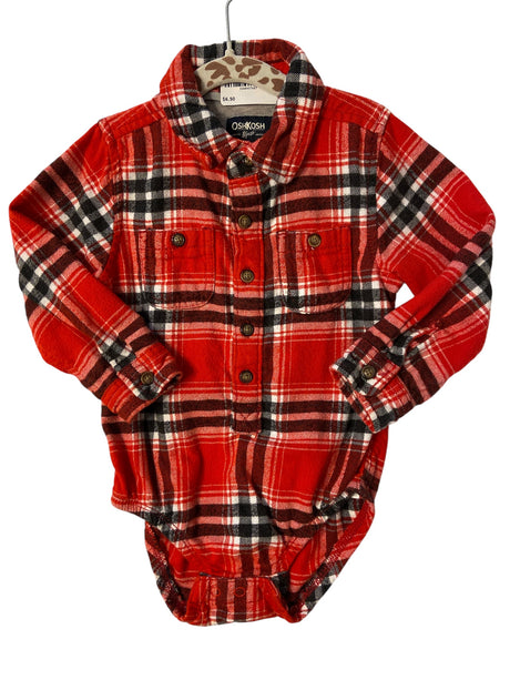 Pre-Loved Red Flannel Baby B'Gosh Onesie *Size 18-24 Months - Deer Creek Mercantile