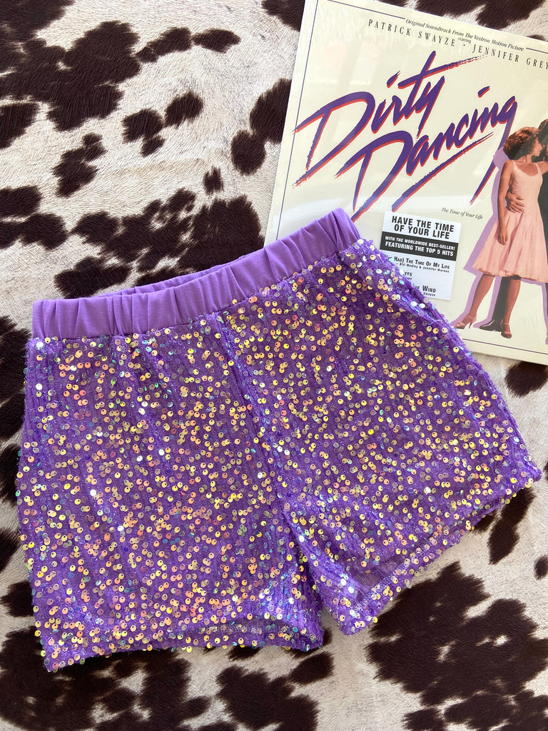 Ashley's Sequin Shorts *Lavender Purple - Deer Creek Mercantile