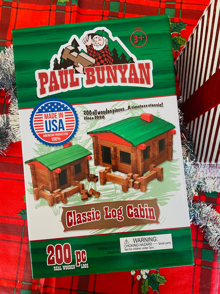 Paul Bunyan 200 Pc Log Cabin Building Set - Roy Toy - Deer Creek Mercantile