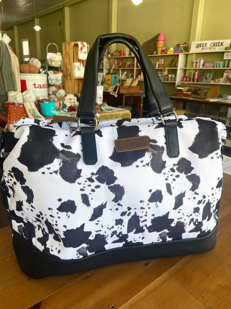 Wrangler Cow Print Collection Weekender Bag -Black - Deer Creek Mercantile