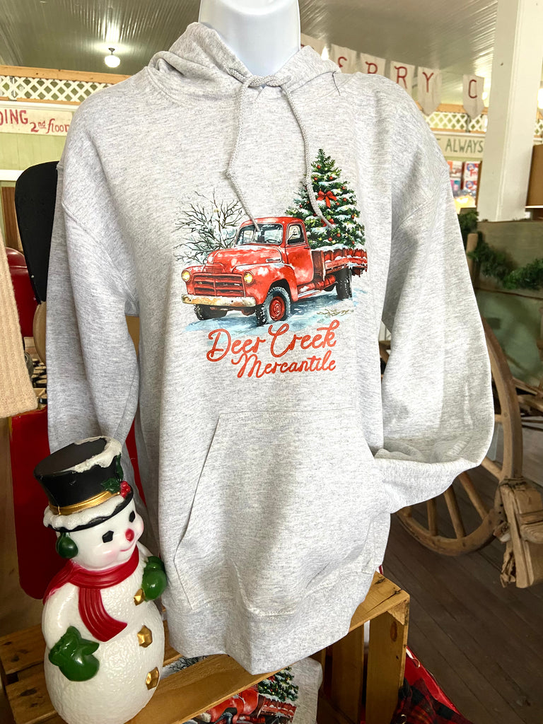 Deer Creek Mercantile Red Pickup Truck Christmas Hoodie - Deer Creek Mercantile