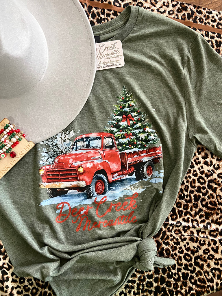 Deer Creek Mercantile Red Truck Christmas Graphic Tee - Deer Creek Mercantile