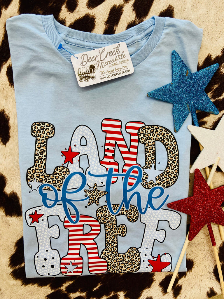 Land Of The Free Graphic Tee *Blue - Deer Creek Mercantile