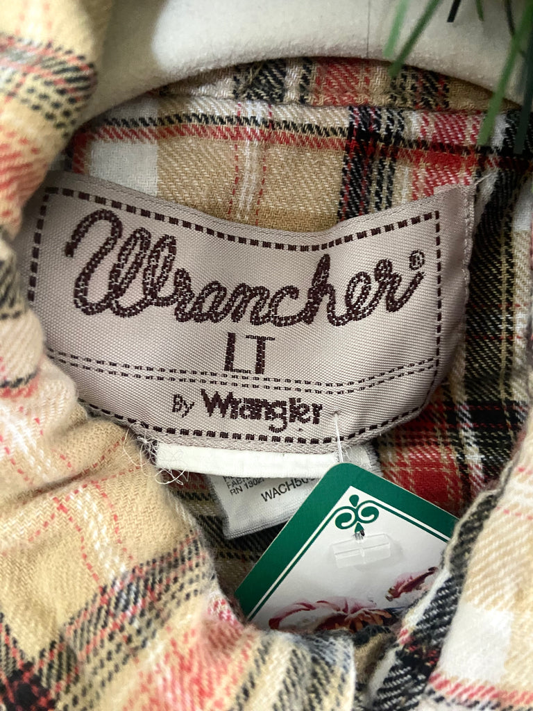 Vintage Wrangler Wrancher Tan Flannel Shirt *LT - Deer Creek Mercantile