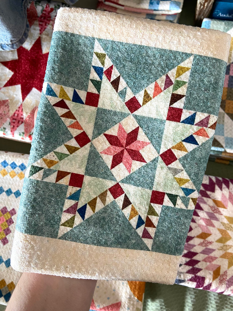 Heritage Feathered Star Quilt Pattern Dish Towel - Deer Creek Mercantile