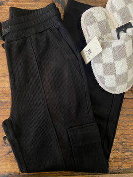 Christmas 2024 Corduroy Knit Side Pocket Pants *Black - Deer Creek Mercantile